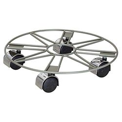 Wagner Soporte con Ruedas para Plantas Taupe Star Ø 30 x 6,5 cm I para Uso de Interior I Carrito para Flores de Acero, Recubierto de Negro I Diseño de Estrella I Capacidad de Carga 60 kg - 20093901