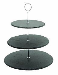 Genware SLT-3TCS Slate 3-Tier Cake Stand, 20 cm/25 cm/30 cm