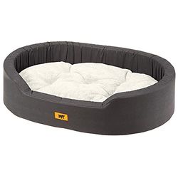 Ferplast Cuccia Cane Interno Dandy - Cuscino Romovibile in Pelliccia Ecologica, Lavabile, Rivestimento in Cotone con Soffice imbottitura, ideale anche come Cuccia Gatto, 80 x 55 x h 18 cm.