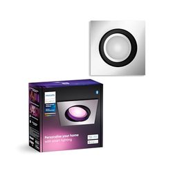 Philips Hue White & Color Ambiance Centura downlight angolari 1 pack, plafoniere dimmerabili per il sistema Hue, controllo intelligente della luce tramite voce e app, alluminio.