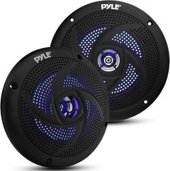 Pyle Casse Audio Marine, Altoparlanti da 13,3 Centimetri, Speaker 2 Vie Impermeabili con LED, Potenza 180 Watt e Design Slim, Una Coppia, Nero