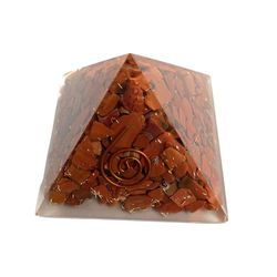 VIE Orgone Reiki Healing Pyramid, Red Jasper, 5.5cm, One