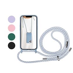 Artwizz HangOn Case geschikt voor iPhone 12 PRO MAX (6,7 ') - Elastische beschermhoes gemaakt van siliconen als telefoonketting om om te hangen met band - Nordic Blue