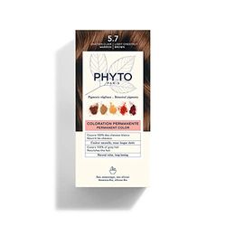 Phyto Color Kit 5.7 Castano Chiaro Tabacco Colorazione Permanente senza Ammoniaca, 100% Copertura Capelli Bianchi