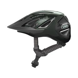 ABUS Casco urbano Urban-I 3.0 ACE - casco de bicicleta deportivo con luz LED trasera, visera prolongada y cierre magnético - para hombre y mujer - verde, talla L