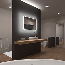 AURLANE - Espejo de baño LED Rectangular autoiluminante, 80 x 70 cm - Ulysse LED 80