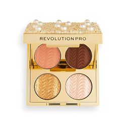 Revolution Beauty London Pro, Ultimate, Eye Quad, Eyeshadow Palette, Diamonds and Pearls, 4 Shades, 3.2g