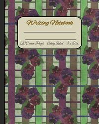 Writing Notebook with Purple Pansies: 120 College Ruled Cream Pages 8 in. by 10 in.