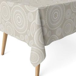 ECOMMERC3 | Stain Resistant Tablecloth for Rectangular Table Size 200 x 140 cm - Stain Resistant Extra Soft and Waterproof Tablecloth Beige