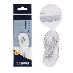 Korbond Vit elastisk 3 m-110370, 3 m x 6 mm