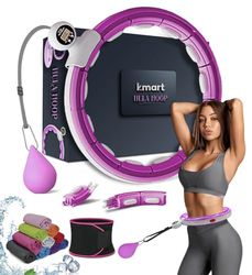 K-MART Aros Inteligentes con Peso, Anillo de Fitness Desmontable con Bola giratoria automática de 360 Grados, Gimnasia, Fitness para Adultos para pérdida de Peso (púrpura)