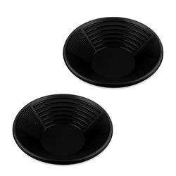 Relaxdays Set 2 Setacci per Oro, Kit Metal Detector Cerca Metallo, Batea Fiume, Gold Pan HxD: 8 x 38 cm, Plastica, Nero