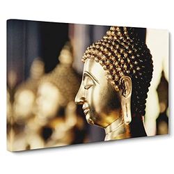 Buddha No.11 Modern Canvas Wall Art Print Ready to Hang, Framed Picture for Living Room Bedroom Home Office Décor, 20x14 Inch (50x35 cm)