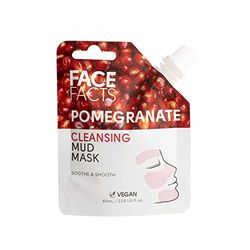 Face Facts Cleansing Pomegranate Mud Mask | Soothe + Smooth | Resealable Pouch | 60ml
