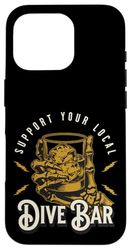 Support Your Local Dive Bar Skeleton Retro Drinking Design Case for iPhone 16 Pro