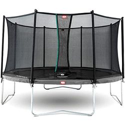 BERG Favorit Trampoline Regular 270 cm Gris + Filet de sécurité | Trampoline de qualité supérieure pour Enfants, Robuste et sûr, Rond