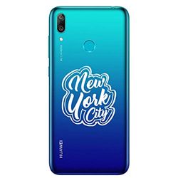 Zokko Beschermhoes Huawei Y7 2019 New York City – zacht transparant inkt wit