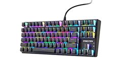 PREYON Blue Blitz Claw Gaming Keyboard - Illuminated Wired Mechanical Keyboard - Gateron Blue Keyboard Switch - Full Anti-Ghosting - Semi-Transparent Keys