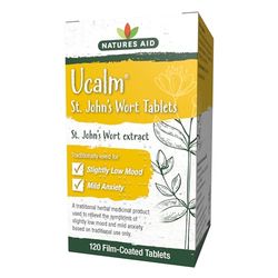 Natures Aid Ucalm St John's Wort - Traditional Herbal Remedy for Low Mood & Mild Anxiety Relief - Supports Emotional Balance & Mental Clarity - Vegan, Non-GMO, Gluten-Free - 120 Tablets