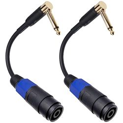 CESS-144 Speakon Vrouwelijke Connector naar 1/4" mannelijke TS luidsprekerkabel - Speak-on Jack naar 1/4 TS-stekker (rechtshoekige stekker)