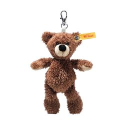 Steiff Ciondolo Fynn Orsacchiotto marrone scuro 12 cm, portachiavi Soft Cuddly Friends, ciondolo a forma di orsacchiotto in morbido peluche con anello portachiavi