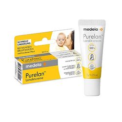 Medela Purelan - Crema de lanolina de 7 g, ayuda rápida para pezones estresados y piel seca, 100% natural, hipoalergénica, dermatológicamente probada y sin fragancia