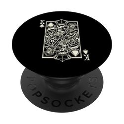 Disfraz de esqueleto de rey de espadas espeluznante para parejas de Halloween PopSockets PopGrip Adhesivo