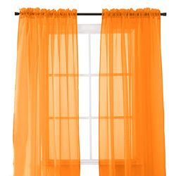 Elegant Comfort 2 st ren panel med 5,1 cm skaft ficka - glaserad 152,4 cm bred x 213,4 cm lång - orange