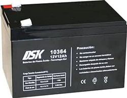 DSK 10364 - Batería plomo tecnología Gel 12V 12 Ah, Negro ideal para cualquier aparato de movilidad eléctrica