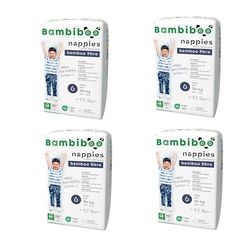 Zestaw Bambiboo 4x15 Przyjazne dla skóry pieluchy dla niemowląt z miękkim włóknem bambusowym dla dzieci - Pieluchy dla niemowląt - Pieluchy jednorazowe - Ochrona skóry - Bardzo chłonne - Rozmiar 6