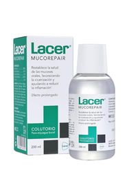 LACER MUCOREPAIR - płyn do płukania ust 200 ml, wspomaga gojenie się i regenerację błon śluzowych jamy ustnej, codzienne płukanie jamy ustnej z kwasem hialuronowym, pomaga zmniejszyć stan zapalny