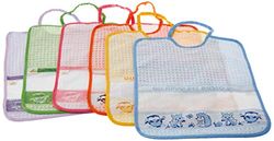 Bubabù BAV275 verpakking met 6 slabbetjes, met elastiek, geborduurd, motief: baby, groot, badstof, 100% Made in Italy, 29 x 32 cm