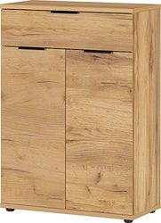 GERMANIA DIE MÖBELMACHER Zapatero 2790-243 GW-Fremont, en imitación en Roble Navarra, con cajón y Espacio para hasta 15 Pares de Zapatos, 75x110x37 cm (Ancho x Alto x Profundo)