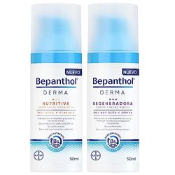 Bepanthol Derma Nutriente Viso Giorno 50 ml + Derma Rigenatrice Viso Notte 50 ml per Pelle Secca e Sensibile, Kit Trattamento Viso Completo con SPF25, per Pelle Secca e Sensibile, 50 + 50 ml