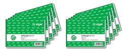 SIGEL QU615/10 Receipt Pad A6 Landscape Pack of 10 50 Sheets Micro-Perforated Made from Sustainable Paper