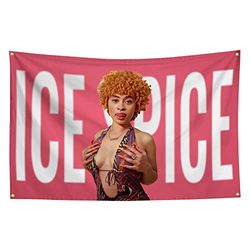Tapisserie humoristique motif drapeau épices de glace pour décoration de dortoir, chambre à coucher, salon, dortoir à suspendre avec 4 œillets de basse 0,9 x 1,5 m (couleur 2)