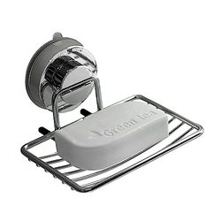 Blue Canyon Gecko Soap Rack, Vacuum Suction Soap Dish for Bathroom, Quick Lock Suction Cup, No Drill and No Screws Required, Removable, Reusable and Repositionable, Stainless Steel