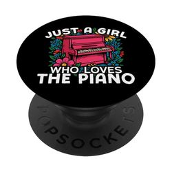 Piano Teacher Pianist Girl Just A Girl Who Loves The Piano PopSockets Adhesive PopGrip