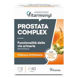 Prostata Complex - Integratore Prostata Uomo - Con Vitamina C e Semi di Zucca - Supporta il Benessere Urinario - Ideale per Over 50 - 40 Perle