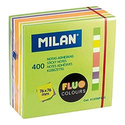 Blocco 400 foglietti adesivi colori fluo 76 x 76 mm NUOVO