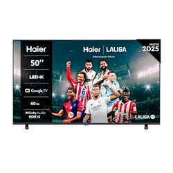 Haier Direct LED 4K UHD H50K85FUX - 50", Smart TV, Google TV, Dolby Audio, HDR 10, Smart Remote Control, Google Assistant, Procesador Quad Core, Bluetooth 5.1, DBX TV, HDMI 2.1 x 4, Sin Marcos, 2025