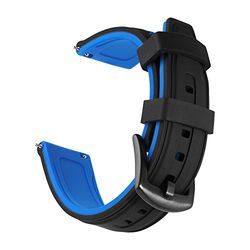 OLLREAR Uniseks siliconen horlogebandjes, geborsteld roestvrij staal, zwarte gesp, tweekleurige horlogebandjes, snelsluiting, reservebandjes voor heren en dames, 20 mm, 22 mm, 24 mm, 26 mm, 26mm