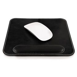 Londo Tappetino Mouse in Vera Pelle con Poggiapolso, Tappetini da scrivania, Mousepad