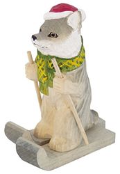 Générique 1891 Ski-Wolf, hout, H. 10 cm kleurrijk, 8 x 5,5 x 10 cm