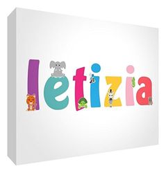 Little Helper LHV-LETIZIA-A7BLK-15IT Decoratieplaat voor pasgeborenen/doop, personaliseerbaar met naam, Letize, meerkleurig, 7,4 x 10,5 x 2 cm