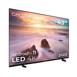 Cecotec TV LED 43" Smart TV Serie A2 ALU20043. 4K UHD, Android 11, Design Senza Cornice, MEMC, Dolby Vision e Dolby Atmos, HDR10, 2 Altoparlanti da 10W, Modello 2023