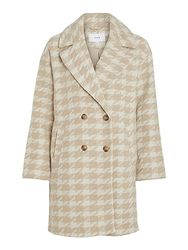 Vila VILUNES L/S New Coat/PB, Birch/Detail: doeskin Houndstooth, 36