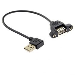 System-S Angolo di 90° gradi ad angolo sinistro, USB A (maschio) a USB A (maschio) pannello di montaggio spina USB cavo di prolunga