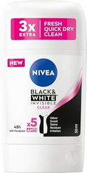 NIVEA Antitraspirante in stick trasparente in bianco e nero, 50 ml