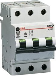 GE ledningsbrytare 3-polig, 40 A, B-egenskap – GE 230/400 V, EP 63 B 40, 566.588